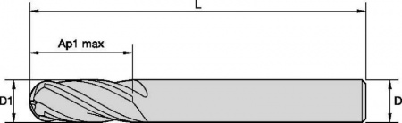 GOmill GP; 4BN..DK-DL; 4 Flute; Ball Nose; Metric