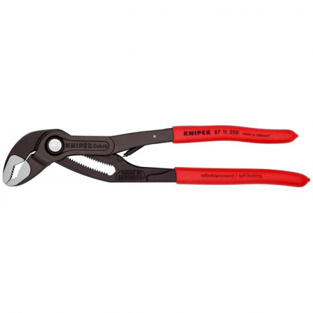KNIPEX COBRA …matic клещи переставные с фиксатором и пружина, 50 мм (2"), под ключ 46 мм, L-250 мм, серые, 1-к ручки