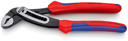 KNIPEX ALLIGATOR клещи переставные, 42 мм (1 1/2"), под ключ 36 мм, L-180 мм, серые, 2-к ручки