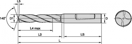B966A (~3 x D); KC7315; Хвостовик формы F; Универсальные сверла