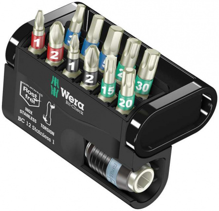 Bit-Check 12 Stainless 1 набор бит с битодержателем, нержавеющая сталь, 12 предметов