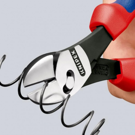 KNIPEX TwinForce бокорезы, рез: провол. мягк. ∅ 5.5 мм, провол. ср. ∅ 4.6 мм, тверд. ∅ 3.2 мм, роял. струна ∅ 3 мм, L-180 мм, черн., 2-к ручки
