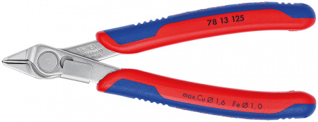 Electronic Super Knips бокорезы прециз., без фаски, рез: мягк. проволока ∅ 0.2-1.6 мм, проволока ср. твердости ∅ 1 мм, L-125 мм, INOX, держатель