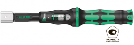 Click-Torque X 1 Ключ динамометрический для сменных насадок, гнездо 9x12 мм, 2,5-25 Нм, погрешность ± 4%, 283 мм