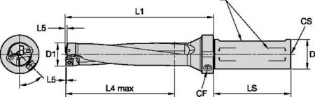 DFSP Flanged Shank; Right Hand; 5 x D