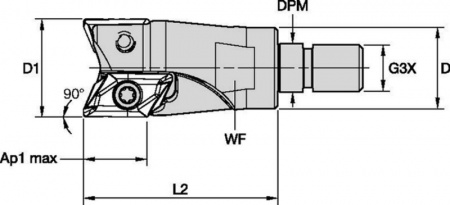 5720VZD16 Modular Head Screw-On; Coarse and Medium Pitch; Stellram; Inch