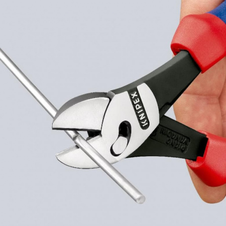 KNIPEX TwinForce бокорезы, рез: провол. мягк. ∅ 5.5 мм, провол. ср. ∅ 4.6 мм, тверд. ∅ 3.2 мм, роял. струна ∅ 3 мм, L-180 мм, черн., 2-к ручки