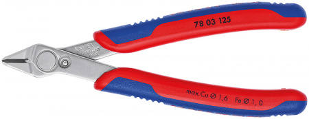 Electronic Super Knips бокорезы прециз., без фаски, рез: мягк. проволока ∅0.2-1.6мм, проволока ср. твердости ∅1мм, L-125 мм, INOX
