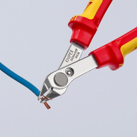 Electronic Super Knips бокорезы прециз. VDE, без фаски, рез: мягк. проволока ∅0.2-1.6мм, проволока ср. твердости ∅1мм, L-125 мм, INOX