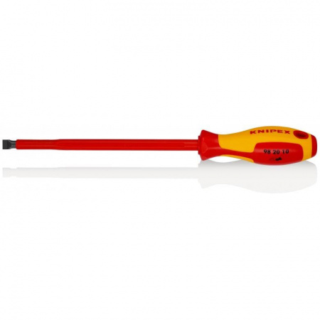 Отвертка SL10.0x1.6 шлицевая VDE, длина лезвия 200 мм, L-320 мм, диэлектрическая, 2-компонентная рукоятка
