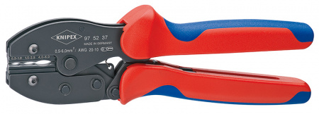 KNIPEX PreciForce пресс-клещи, термоусадочный соединитель, кол-во гнезд: 5, 0.5 - 6.0 кв. мм (20 -10 AWG), L-220 мм