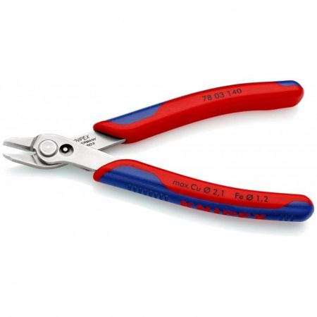 Electronic Super Knips XL бокорезы прециз., без фаски, рез: мягк. проволока ∅0.2-2.1мм, проволока ср. твердости ∅1.2мм, L-140 мм, INOX