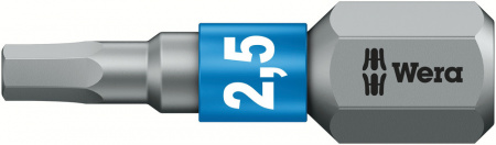 840/1 BTZ Hex-Plus бита биторсионная под внутренний шестигранник, вязкая твердость, хвостовик 1/4" C 6.3, 2.5 x 25 мм