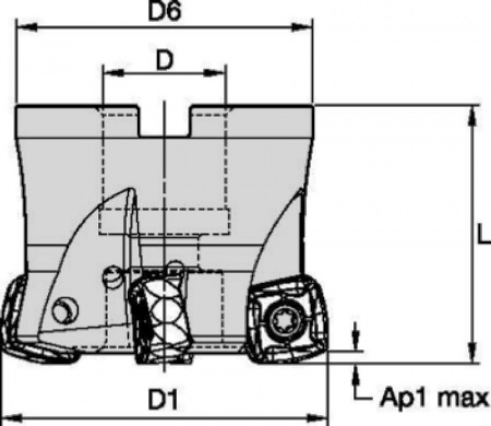 7793VXO12 Shell Mill; Medium and Fine Pitch; Stellram; Inch
