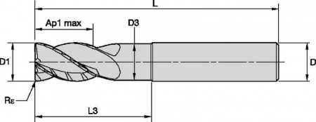 HARVI I TE; Радиус скругления; 4 ЗУБА; С шейкой