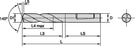 GOdrill; 5 x D; Whistle Notch Shank; Metric