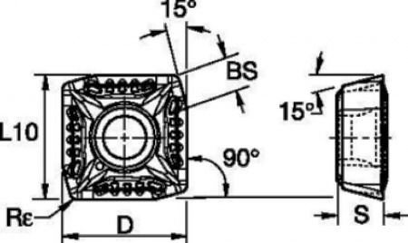 Пластины для фрез KSSM 75°; SDKT-GP