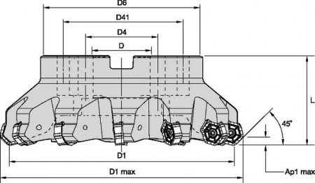Dodeka 45°; Shell Mill; Metric