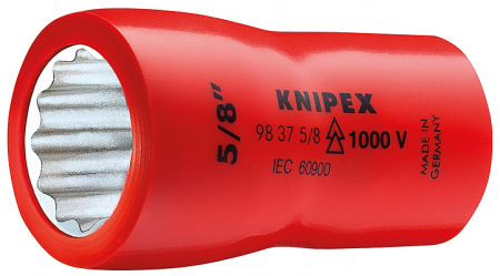 Головка торцевая VDE 1000V DR 3/8" BiHEX двойной шестигранник, дюймовая, 9/16", диэлектрическая