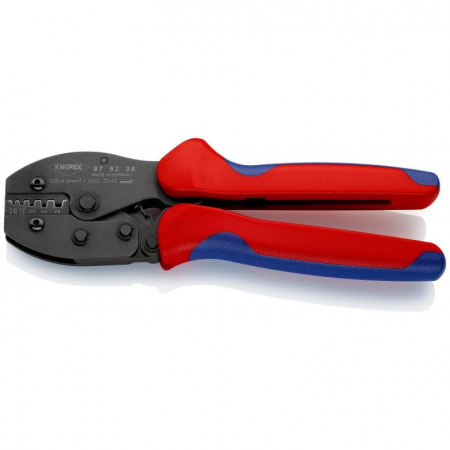 KNIPEX PreciForce пресс-клещи, изол. и неизол. контакт. гильзы, кол-во гнезд: 5, 0.25 - 6.0 кв. мм (23 -10 AWG), L-220 мм