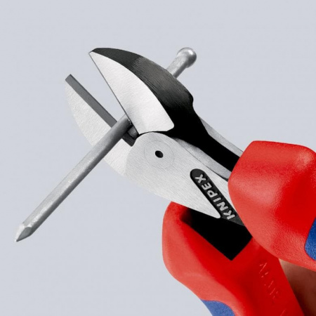 KNIPEX X-Cut бокорезы, рез: провол. мягк. ∅ 4.8 мм, ср. ∅ 3.8 мм, тв. ∅ 2.7 мм, роял. струна ∅ 2.2 мм, L-160 мм, черн., 2-к ручки