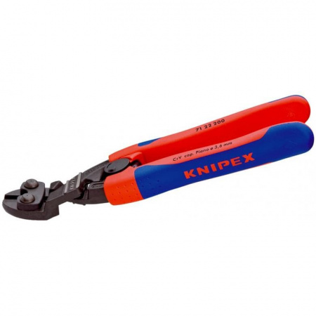 KNIPEX CoBolt болторез, пружина, голова 20°, L-200 мм, рез: провол. мягк. ∅ 6 мм, ср. ∅ 5.2 мм, тв. ∅ 4 мм, роял. струна ∅ 3.6 мм, черн., 2-к ручки