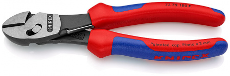 KNIPEX TwinForce бокорезы, пружина, рез: провол. мягк. ∅ 5.5 мм, провол. ср. ∅ 4.6 мм, тверд. ∅ 3.2 мм, роял. струна ∅ 3 мм, L-180 мм,черн.,2-к ручки