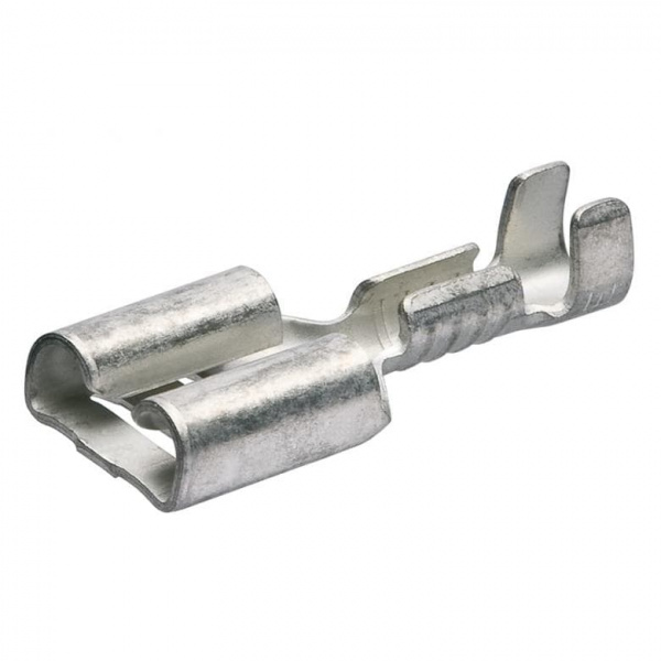 Гильзы флажковые неизол., штекер: 6.3 x 0.8 мм, 0.5 - 1.5 кв. мм (AWG 20-15), 100 шт