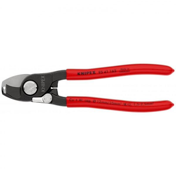 Кабелерез-стриппер многофункц. для NYM кабелей 3x1.5-5x2.5 кв. мм, пружина, рез: кабель ∅ 15 мм (50 кв. мм),зачистка: 1.5 + 2.5 кв. мм,L-165 мм,черн.,1-к ручки