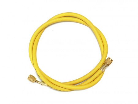 Желтый шланг серии "Плюс" с шаровым краном для хладагентов R22, R134a, R407C, R404A