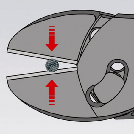 KNIPEX TwinForce бокорезы, рез: провол. мягк. ∅ 5.5 мм, провол. ср. ∅ 4.6 мм, тверд. ∅ 3.2 мм, роял. струна ∅ 3 мм, L-180 мм, черн., 1-к ручки