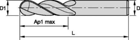 HARVI I; Ball Nose; 4 Flutes; Weldon Shank; Inch
