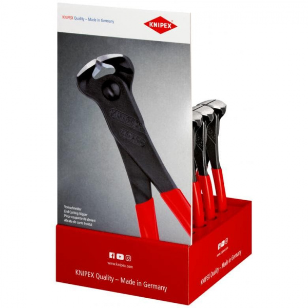 Дисплей укомплектованный, 10 предметов, кусачки торцевые KN-6801200