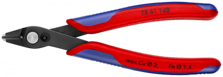 Electronic Super Knips XL бокорезы прециз., для кабельных стяжек, без фаски, рез: провол. мягк. ∅ 0.2 - 2.1 мм, ср. ∅ 1.4 мм, L-140 мм, черн.