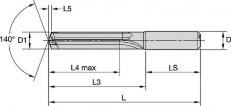 Сверло PCD; B467; 5 x D; Внутренний подвод СОЖ; Хвостовик HA