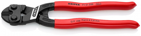 KNIPEX CoBolt болторез, с выемкой, L-200 мм, рез: провол. мягк. ∅ 6 мм, ср. ∅ 5.2 мм, тв. ∅ 4 мм, роял. струна ∅ 3.6 мм, черн., 1-к ручки, держатель