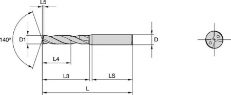 B291_YPL (~3 x D); KCMS15; Хвостовик формы A; Сверла Y-TECH