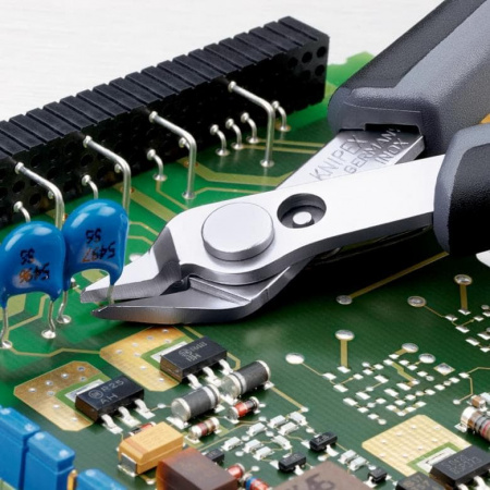 Electronic Super Knips бокорезы прециз. ESD, без фаски, с зажимом,рез: провол. мягк. ∅ 0.2 - 1.6 мм, ср. ∅ 1.2 мм, L-125 мм, черн.