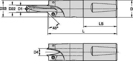 BF Combination Tool; Toolholder; WN Shank; Metric