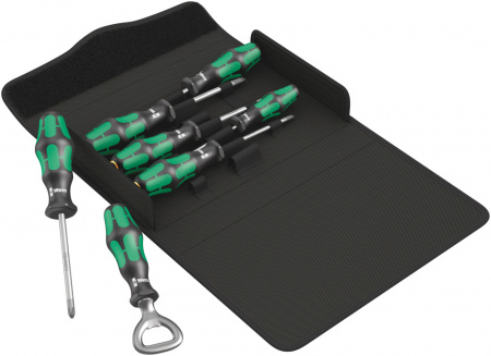 300/7 Kraftform Plus Set 2 Набор отвёрток + бутылочная открывалка, 7 предметов, PH 1x80/2x100; SL 0.5x3.0/0.8x4.0/1.0x5.5/1.2x6.0